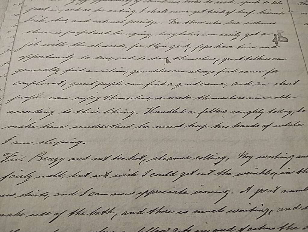 Handwriting in a farm letter