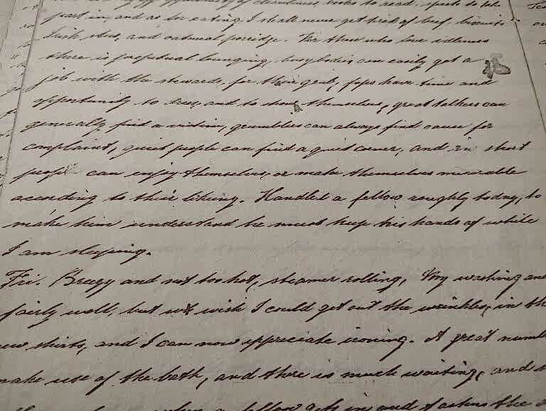 Handwriting in a farm letter