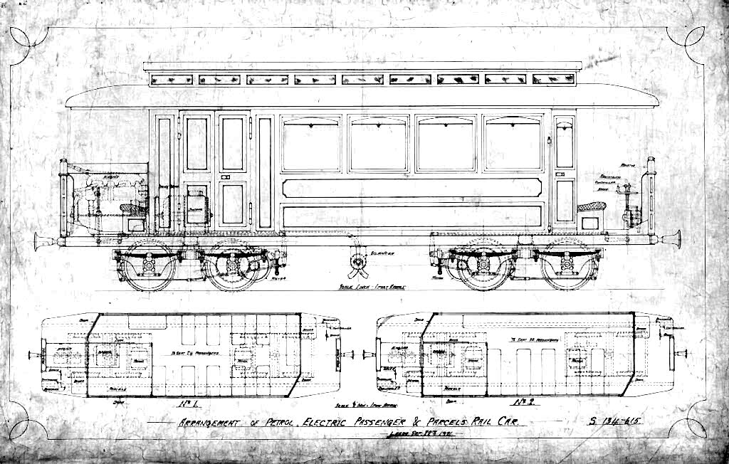 Arrangement of petrol electric passenger & parcels rail car (28 Sept 1931)[ TR FOW DO1/S134]